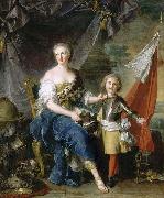Jjean-Marc nattier Portrait of Jeanne Louise de Lorraine, Mademoiselle de Lambesc (1711-1772) and her brother Louis de Lorraine, Count then Prince of Brionne Spain oil painting artist